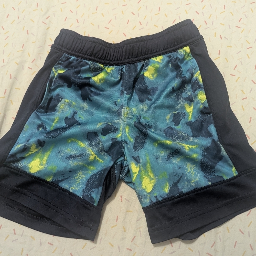 All in Motion Kids Blue and Yellow Patterned Shorts